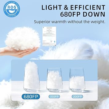 Down Sleeping Bag with Pillow for Adults