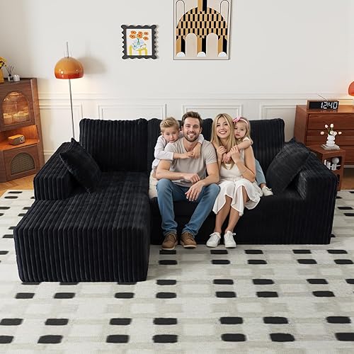 Miniatura 2 de Sofá modular Cloud de 108 pulgadas con diván en forma de L, sofá modular moderno de 4 asientos con asiento profundo, sofás tapizados para sala de