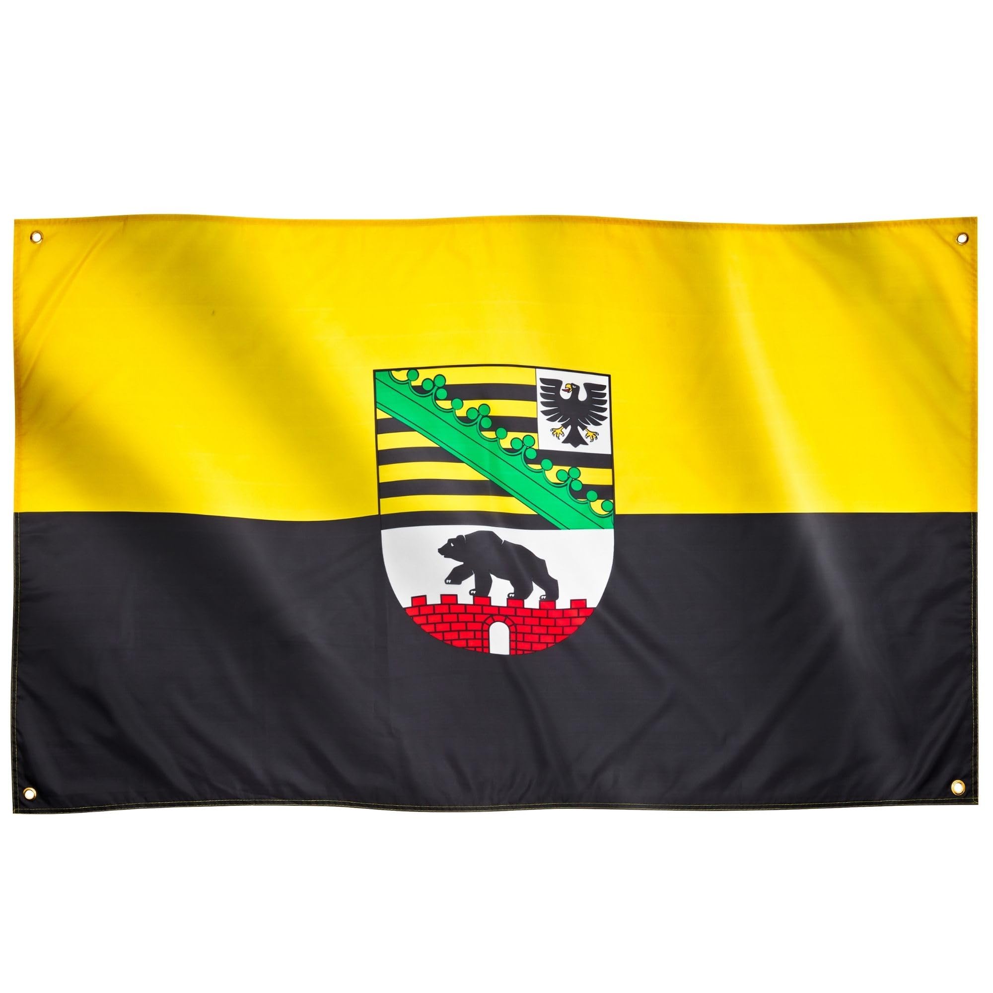 Runesol Saxony Anhalt Flag, 91x152cm, 3ft x 5ft, Sachsen-Anhalt Flagge, 4 Grommets, Eyelet in Every Corner