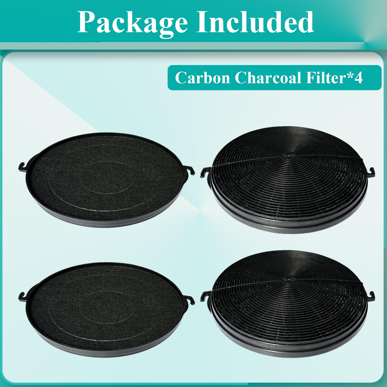CF1-Kohlefilter, kompatibel mit Zline KBCRN-36, KBCRN-42, KBCRN-48, KECRN-36, KN4-48, KE2i-36 und KL2-30 Dunstabzugshaube, 4 Packungen