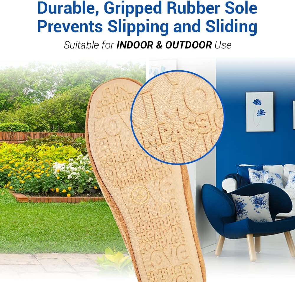 Life is Good Men's Open Back Fleece Slipper, 303593M - Suede & Fleece Indoor/Outdoor Plush & Cozy with Soft Foam & Rubber Sole Slippers, Darkest Blue - Do What You Love, 10 - Image 7