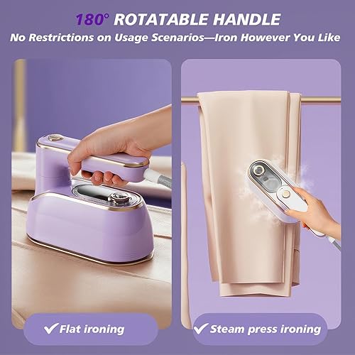 Miniatura 4 de Plancha de vapor de mano, 1200 W de alta potencia, máquina de planchar de doble propósito en seco y húmedo, máquina de planchar con mango giratorio