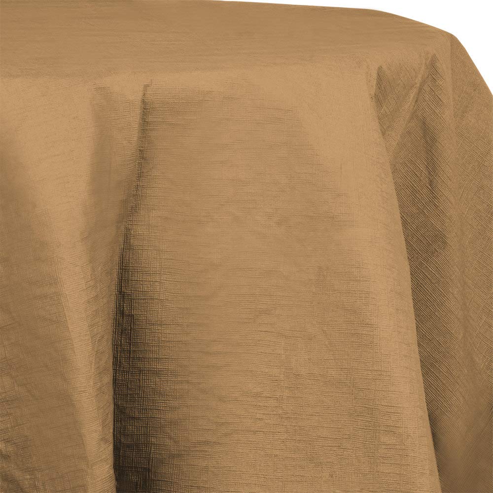 Creative Converting Plastic-Lined Octagonal Tablecover-1 Pc Touch of Color Octy-Round Paper Table Cover, 82-Inch, Glittering Gold