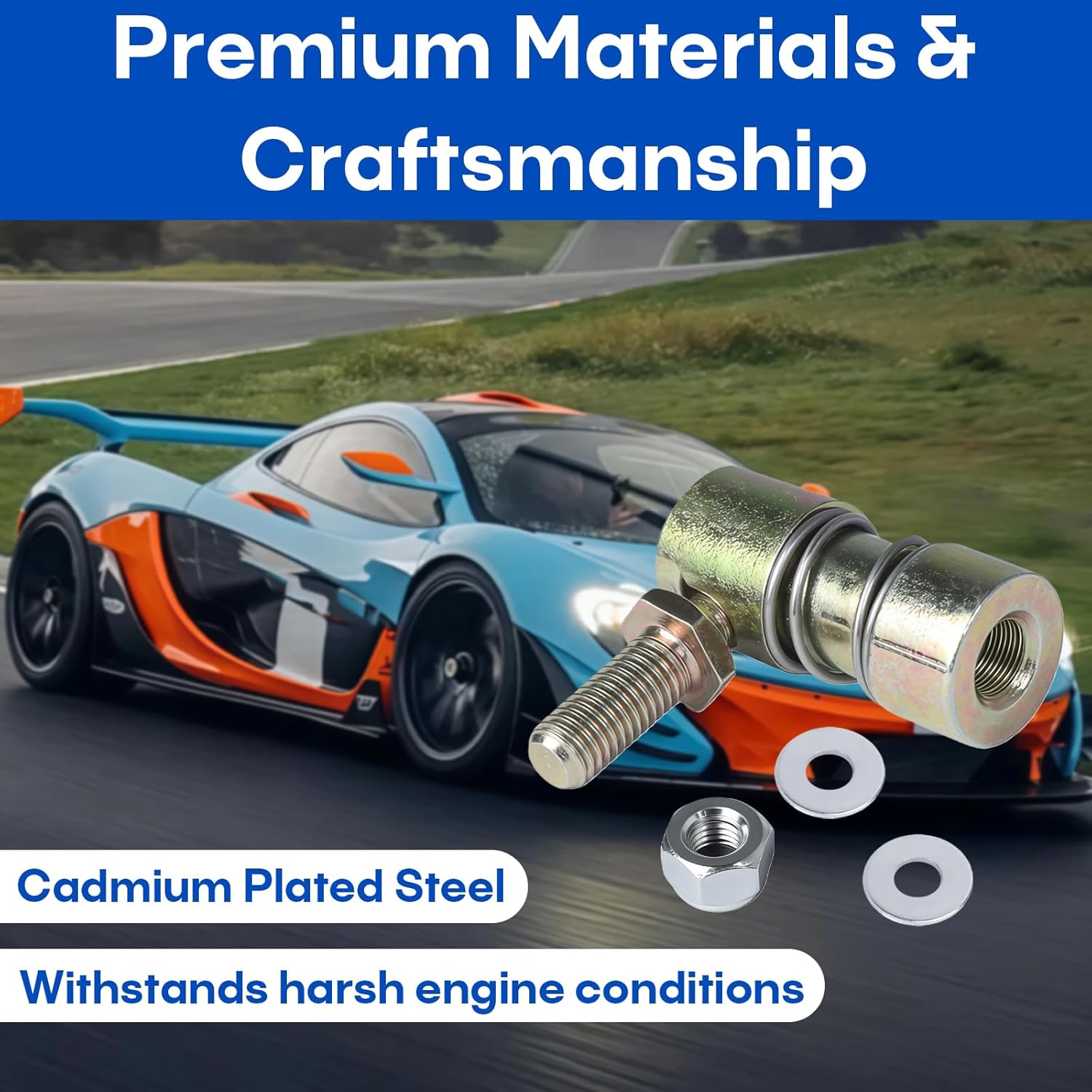 2-Pack Quick Release Throttle Ball Joint 1/4-28 Female Thread, Cadmium Plated Steel Carburetor Linkage End, Tool-Less Disconnect for Performance Engine Tuning & Adjustment