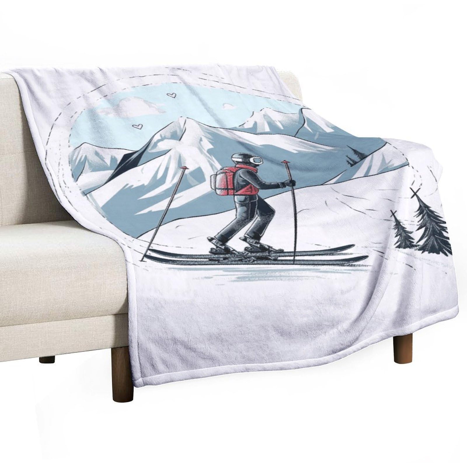 Couverture polaire ski chaude pour éliminer le froid sur le canapé ou au lit