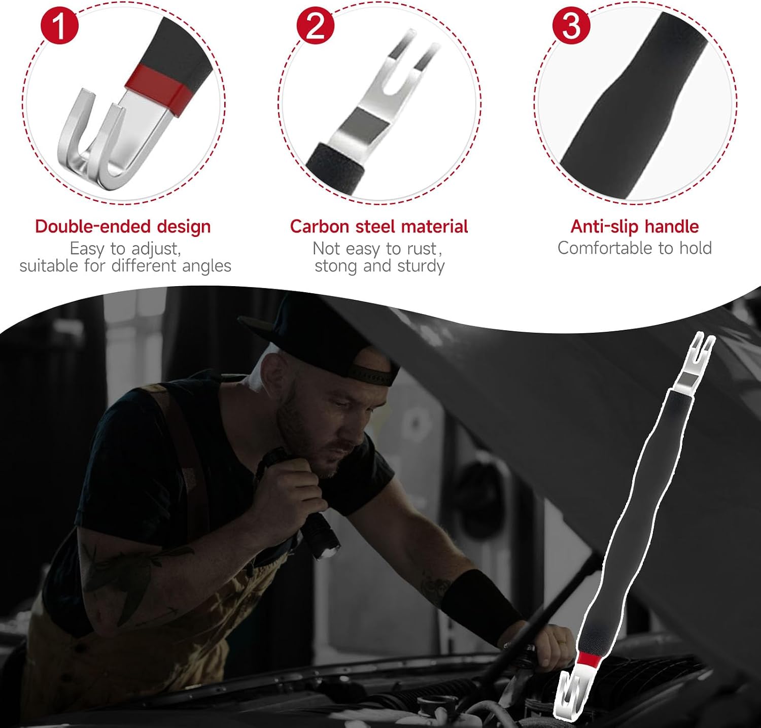 Electrical Disconnect Pliers, Electrical Connector Separator, Electrical Disconnect Pliers for Cars 60 Degree,37980, Automotive Fuel Line Petrol Pipe Removal Tools, Push Tab Plugs Style