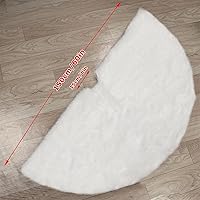 Vista 3 de AerWo Falda de árbol de Navidad de 60 pulgadas, falda blanca de felpa para árbol de Navidad, decoración de alta gama, suave, clásica, esponjosa