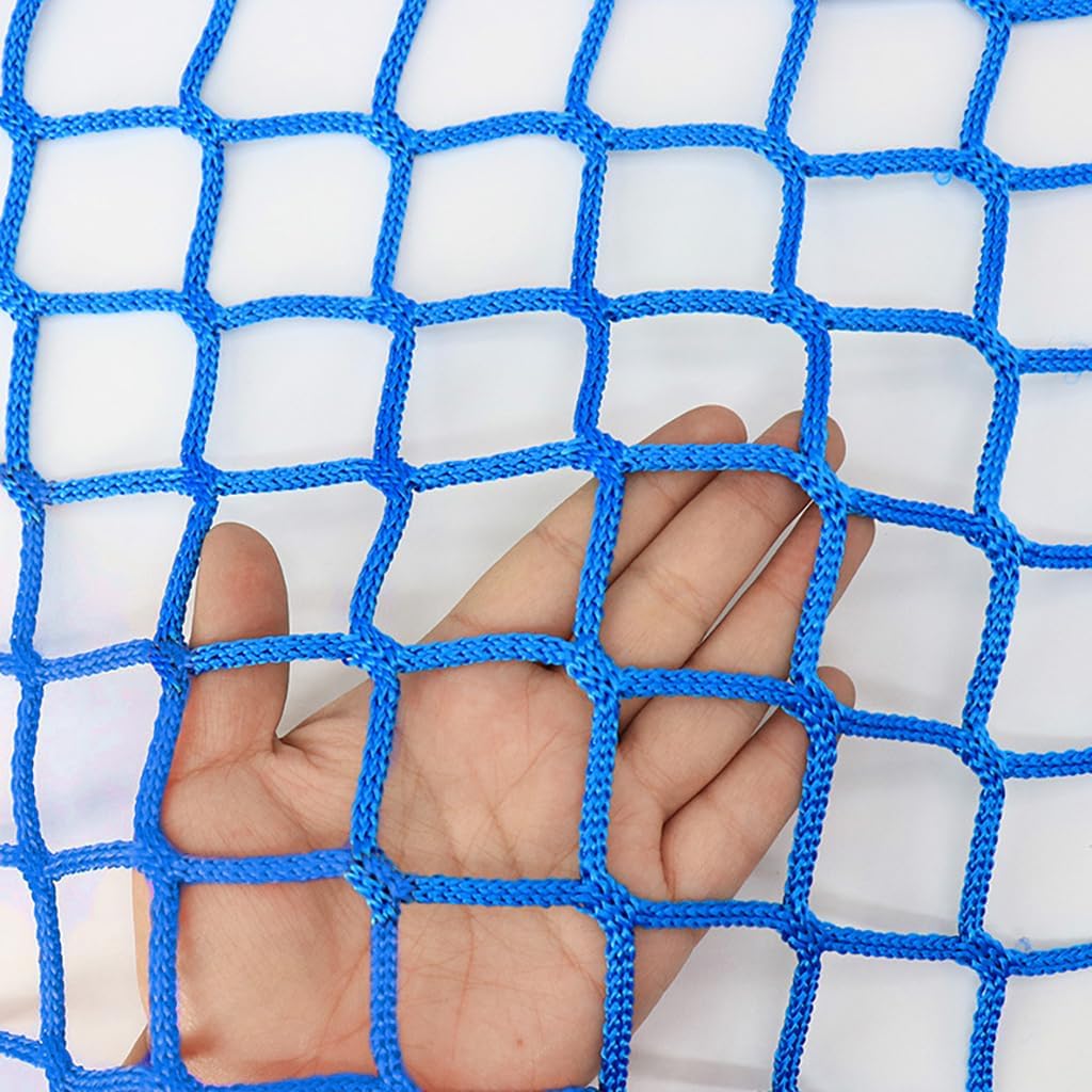 Blue Knotless Polyester Sports Net Kids Playground Safety Net Climbing Rope Net for Amusement Parks Soccer Backstop Net Size: 0.5Mx1M (1.64FTx3.28FT)