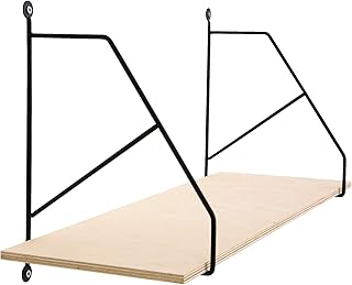 Compactor Home RAN8892 Etagère moyen modèle Karina GAMME COPENHAGEN, Bois, Beige et Noir, 60 x 21,3 x 29,5 cm