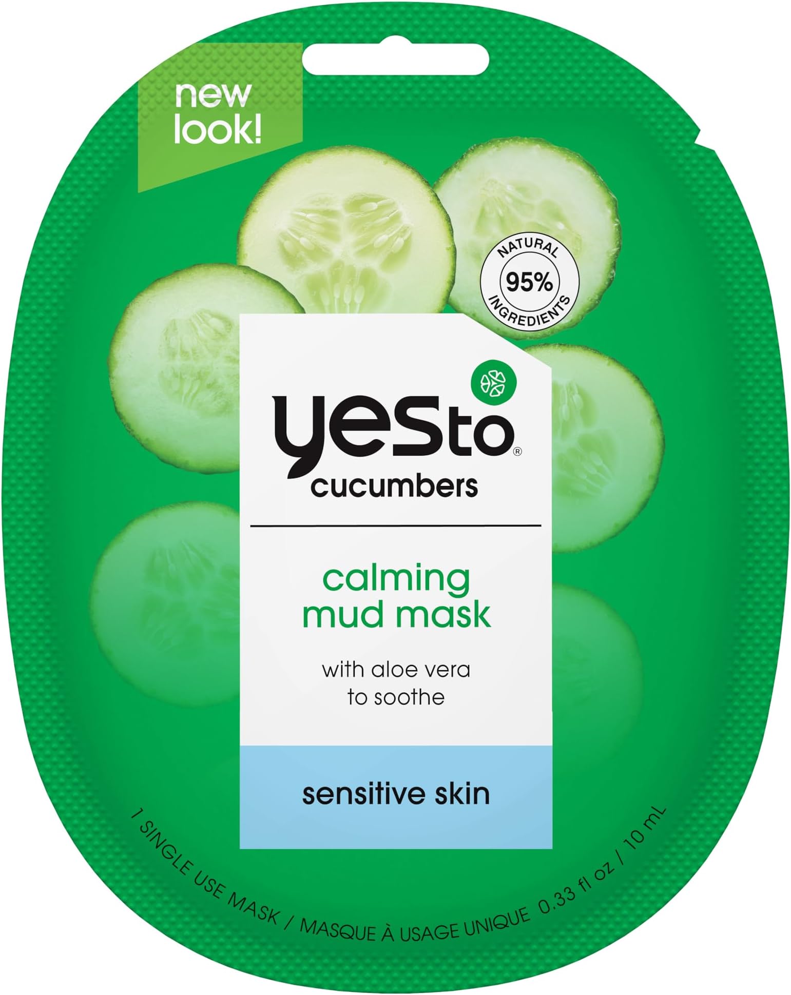 Yes ToCucumbers Calming Mud Mask with Aloe Vera for Sensitive Skin, for Men, Women and Teens, No Paraben, 3 Pack