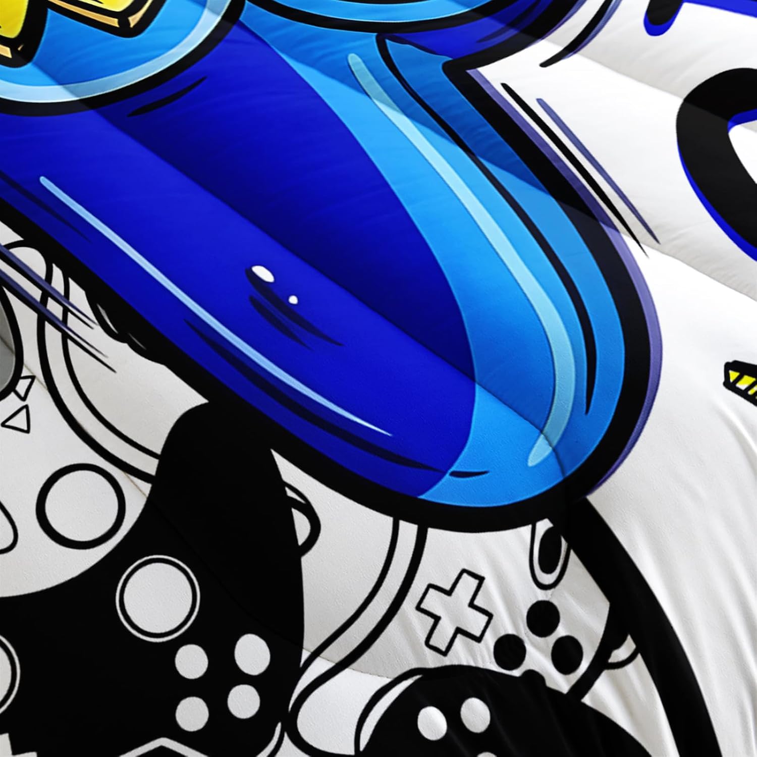 AILONEN Gamepad Comforter Set Full Size, Modern Gamer Fitted Bedding Set for Kids Boys,Children Video Game Bed in a Bag Duvet Set,1 Quilt and 2 Pillowcases,Soft Microfiber