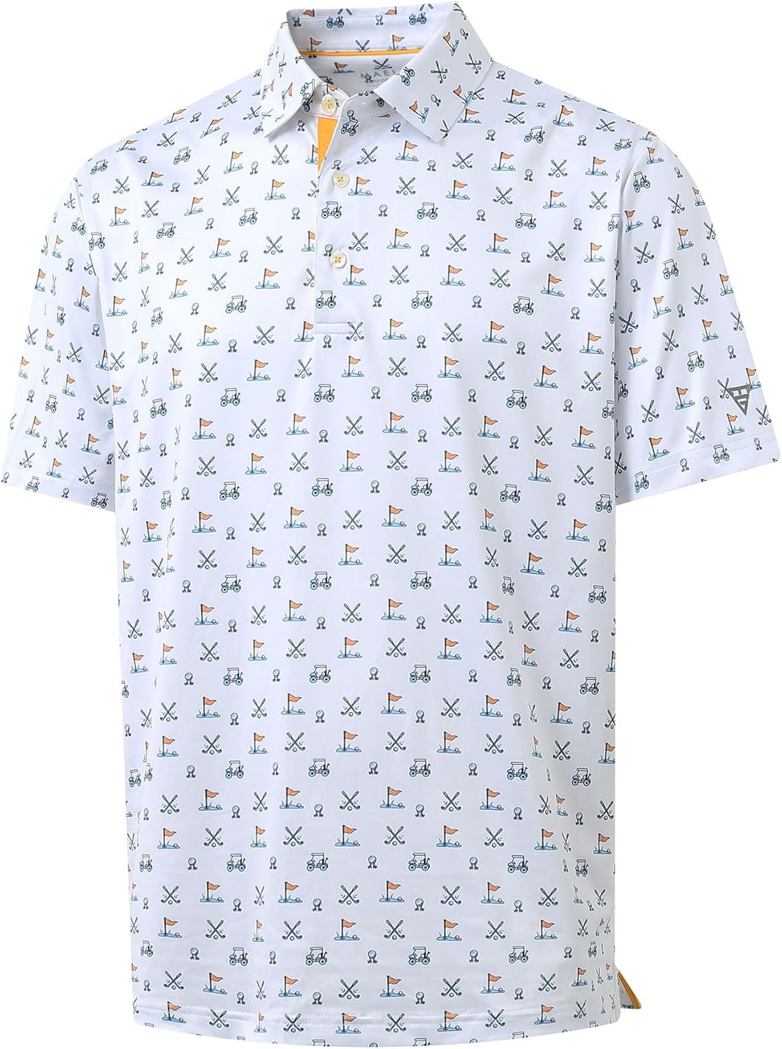 M MAELREG Boys Polo Shirt Short Sleeve Performance Dry Fit Stretch Funny Print Active Casual Collared Golf Shirts for Boy