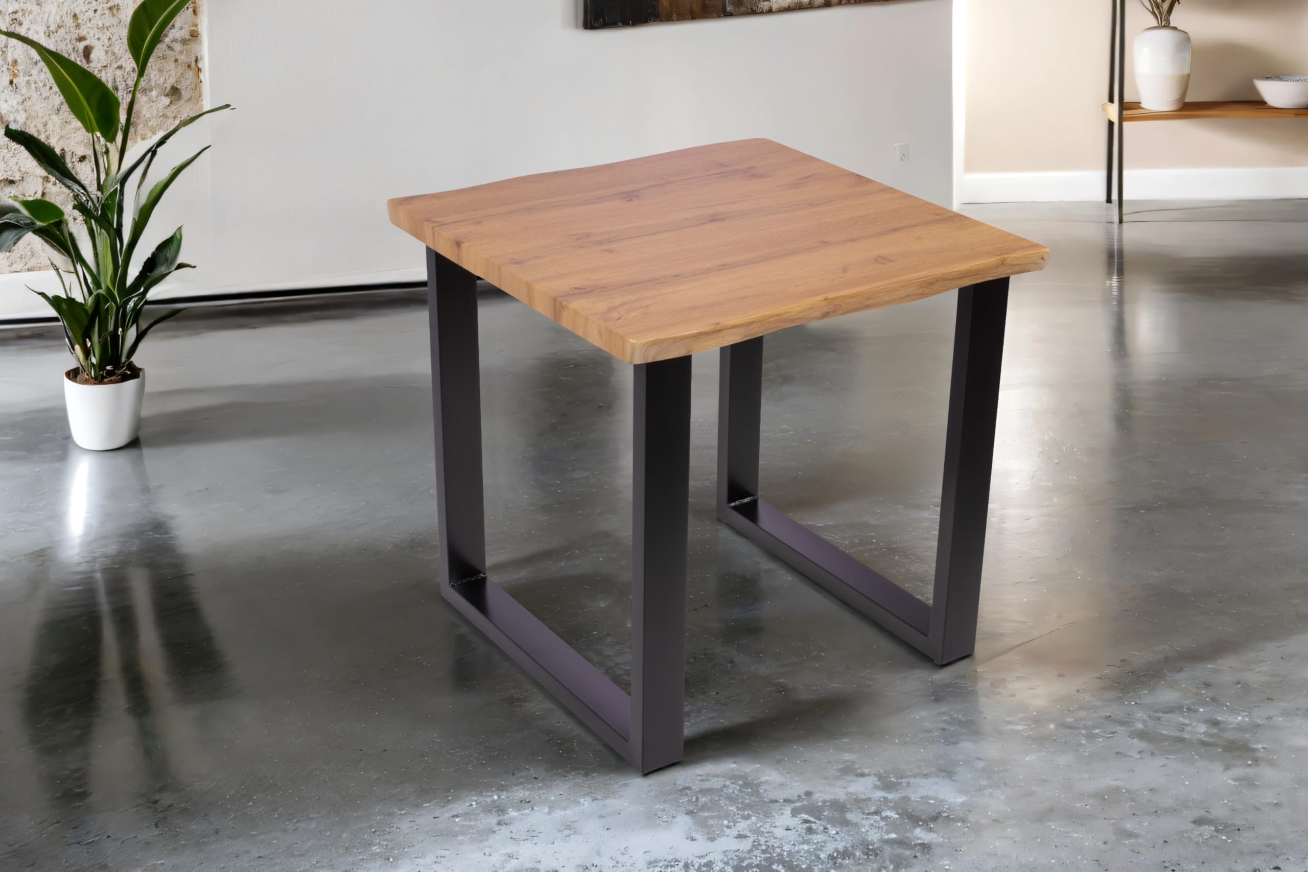 SAM Esstisch Josy 80x80 cm Holz Wildeiche-Optik U-Gestell schwarz
