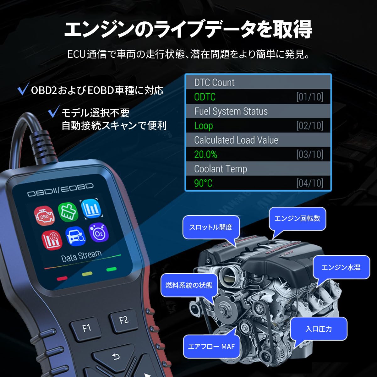 Amazon.co.jp: OBD2 OBD診断機 スキャンツール OBD2 最新式 日本語 Amazon.co.jp: OBD2 OBD診断機 スキャンツール OBD2 最新式 日本語