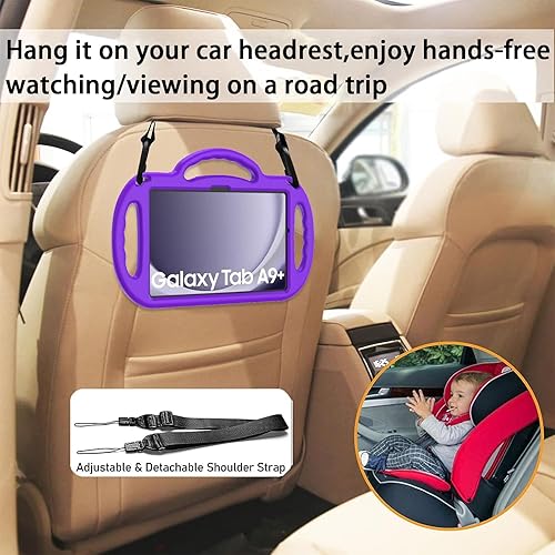 Miniatura 6 de LTROP Funda para Samsung Galaxy Tab A9 Plus 2023 de 11 pulgadas (modelo SM-X210X216X218) con asa de correa para el hombro y soporte, funda a prueba