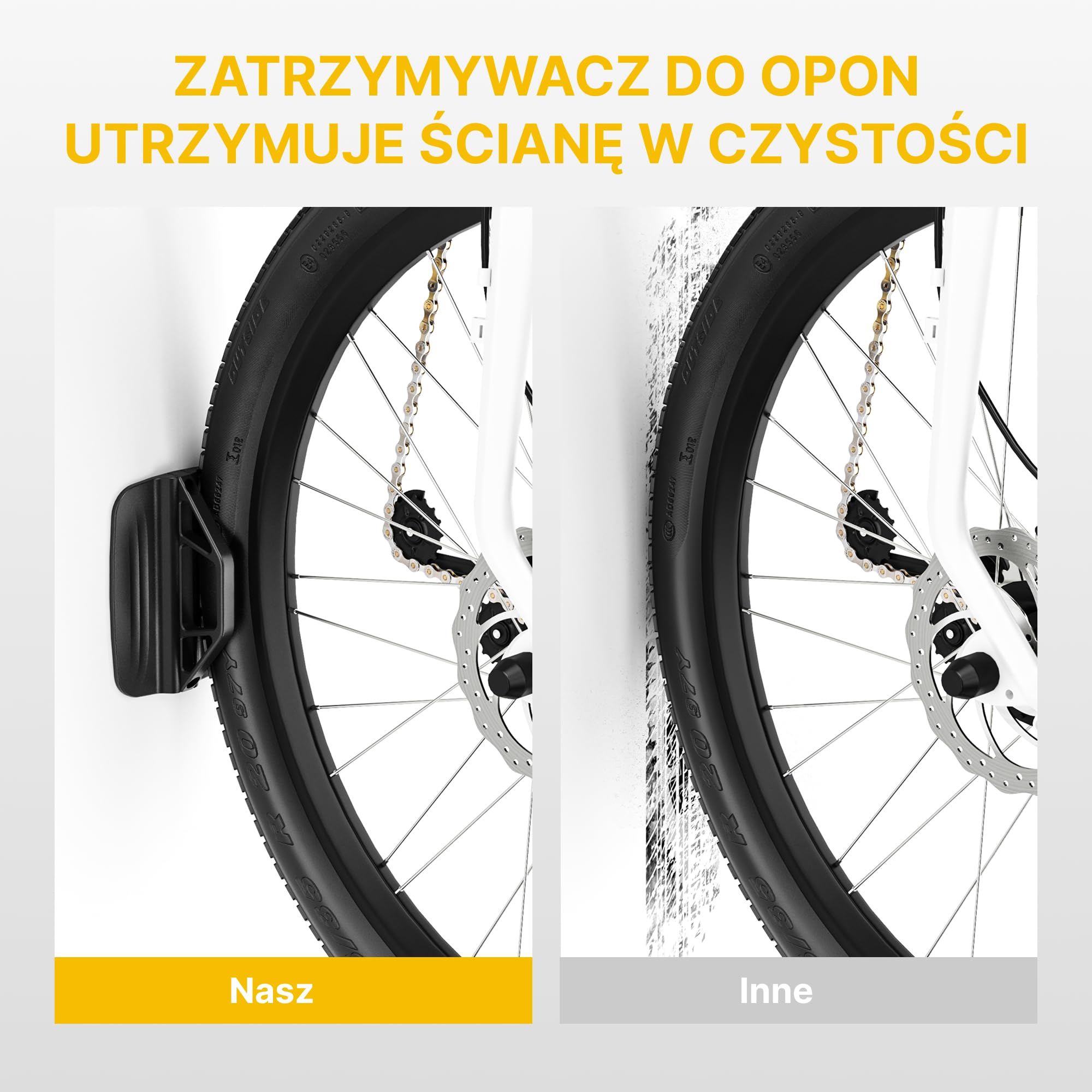 monTEK Obrotowy uchwyt ścienny na rower, wieszak na rower do garażu, uchwyt ścienny do rowerów, oszczędność miejsca, stabilny stojak na rower, pionowy stojak na rowery do 30 kg, 4 sztuki