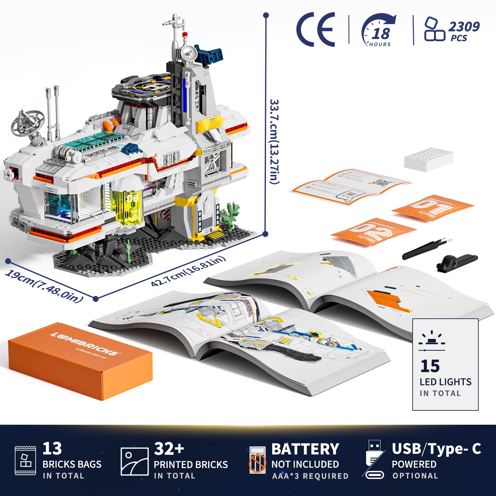 Lumibricks Space Bounty Hub Lighting Building Bricks Set - Future