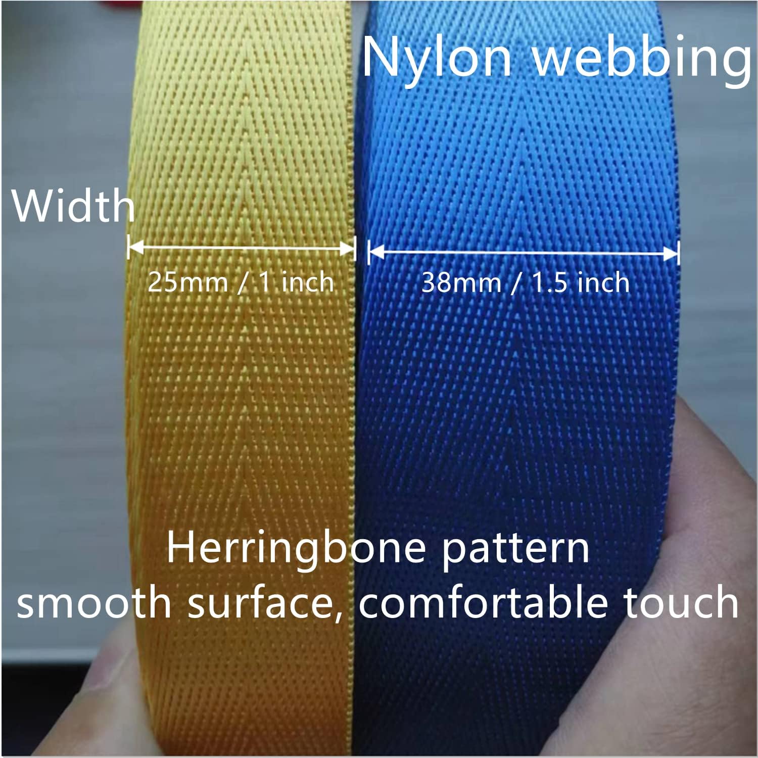 Nylon Webbing, Nylon Webbing Strap 25mm/38mm Multicolor 5 Yards for Bags Cargo Strapping Outdoor Climbing(Bright Green,25 mm)