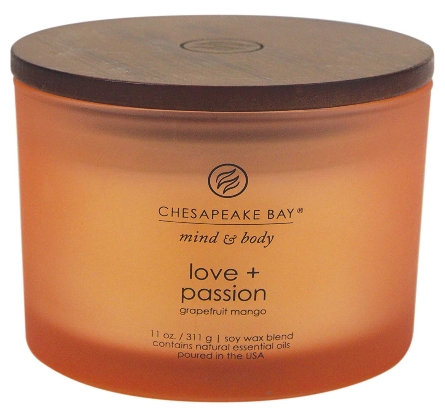 Chesapeake Bay Candle PT40255 Scented Candle, Love + Passion (Grapefruit Mango), Coffee Table , Orange, Home Décor
