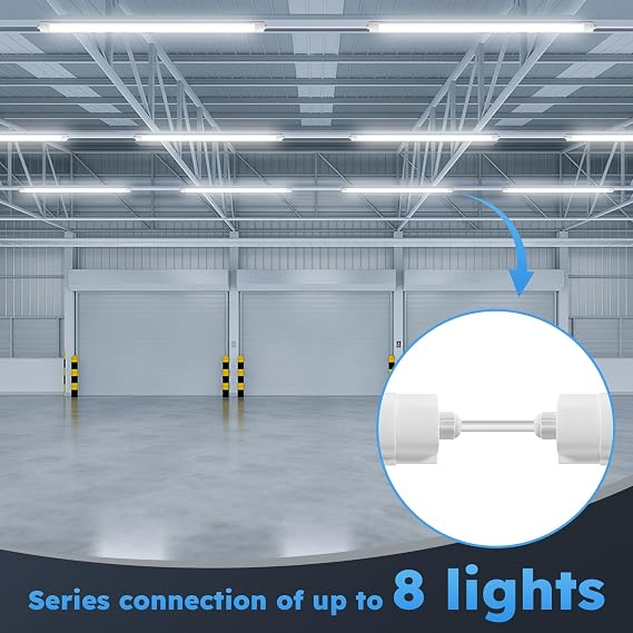 4FT LED Batten Light, 40W 120cm Linkable Tube Lights, IP65 Waterproof 4800LM 6500K Daylight Office Ceiling Light Strip, LED Fluorescent Lights for Garage, Kitchen, Workshop [Energy Class F]