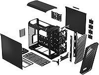 Vista 11 de Fractal Design Torrent Black - Panel lateral sólido - Rejilla abierta para máxima entrada de aire - Dos PWM de 7.087 in y tres ventiladores de 5.512
