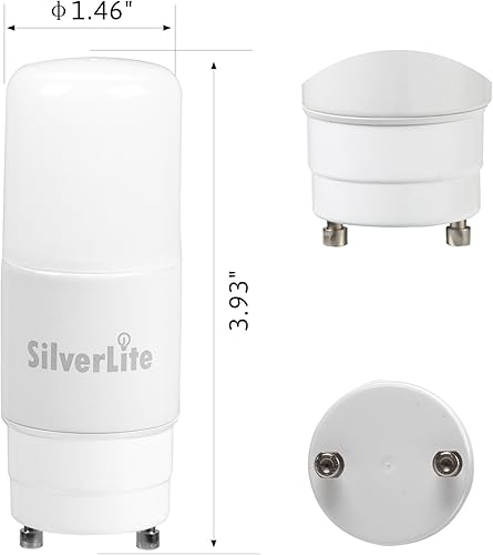 Miniatura 7 de Silverlite - Paquete de 2 bombillas LED de 5W (equivalente a 13 CFL), 500 lúmenes, luz blanca (2700k), balastro CFL, bipin