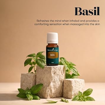 Young Living Basil Essential Oil | 15 ml | Fresh Herbaceous Aroma for Diffusers, Massage & Daily Aromatherapy | Seed to Seal Premium Essential Oil for Home & Personal Use