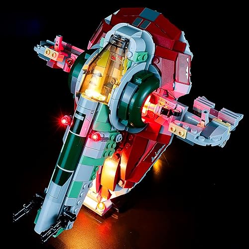 Kyglaring Kit de iluminación LED para Lego Star Wars Boba Fett Starship y juego de luces compatible con el kit de construcción Lego 75312, no