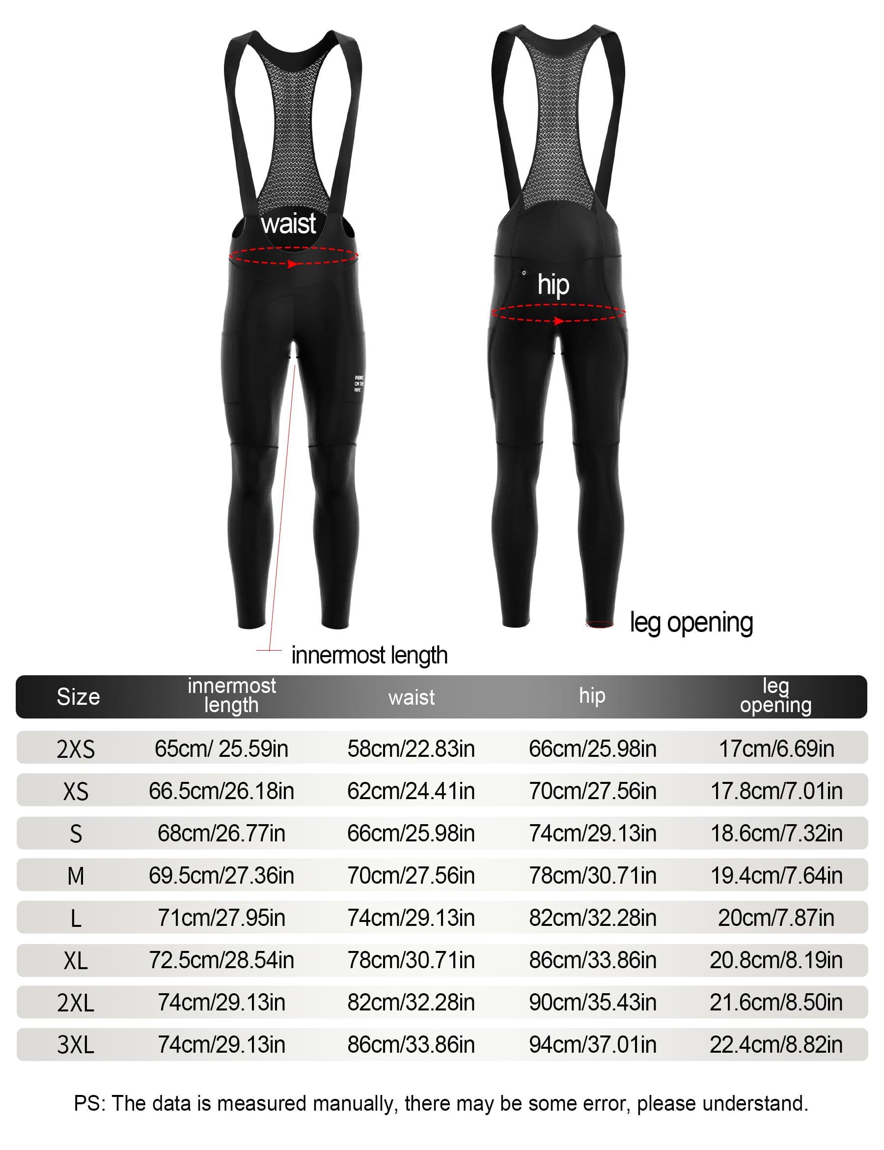 INBIKE Culote Largo Ciclismo Hombre Pantalones Largos Negro Bicicleta Transpirable Cómodo Bolsillos