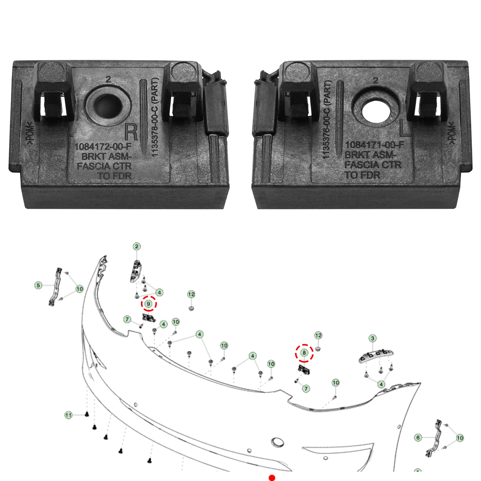 Supports De Pare-chocs Avant Pour Tesla Model 3 2017-2021 - Paire Gauche/droite - Références OEM - 3