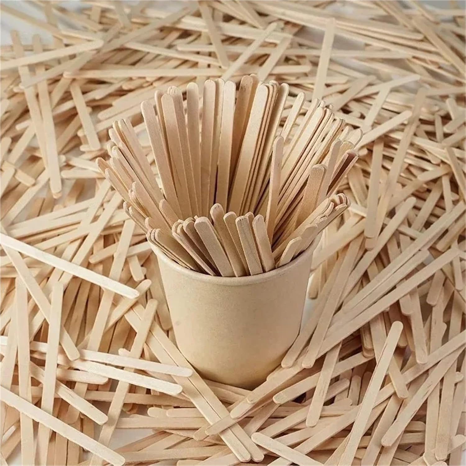 Biodegradable Disposable Wooden Stir Sticks – 1000 Pcs for Coffee, Hot/Cold Beverages | Ideal for Home, Bar & Cafe