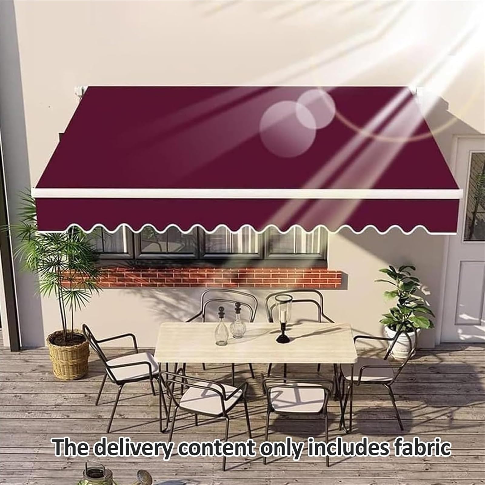 auvent Auvent rétractable de Patio en Tissu de Remplacement, Pare-Soleil extérieur imperméable, Couverture d'auvent for Jardin