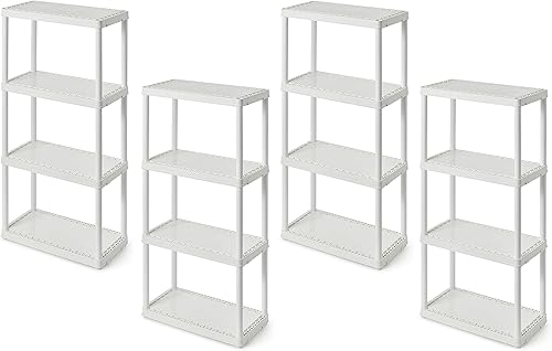 Miniatura 10 de Gracious Living Unidad de almacenamiento de 3 estantes de altura fija y ligera 12 x 24 x 33 pulgadas sistema organizador para el hogar garaje sótano
