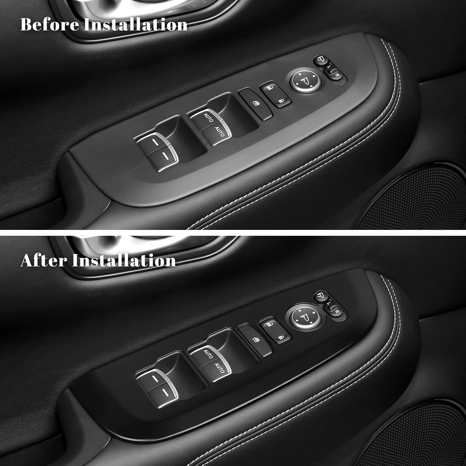 Window Lift Trim Switch Panel Cover Trim for Honda 2023-2025 2026 HRV HR-V Interior Accessories Black Stainless Steel Material