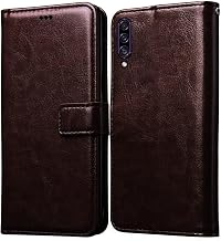 Back Cover for Samsung Galaxy A50 A50s A30s | (Flexible, Shock Proof | Hand Stitched Leather Finish Flip| Card Pockets Wallet & Stand | (Coffee/Dark Brown)