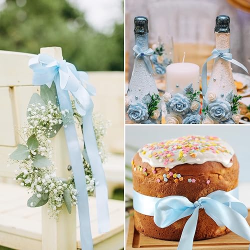 Miniatura 5 de Humphrey's Craft Cinta de satén de doble cara verde manzana de 18 pulgadas, 50 yardas, variedad de colores para manualidades, envoltura de regalos,