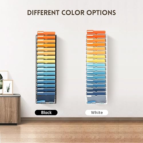 Miniatura 9 de SUPEASY Soporte para archivos de pared de malla de 7 niveles, organizador de archivos de pared colgante, organización de oficina para papeles,