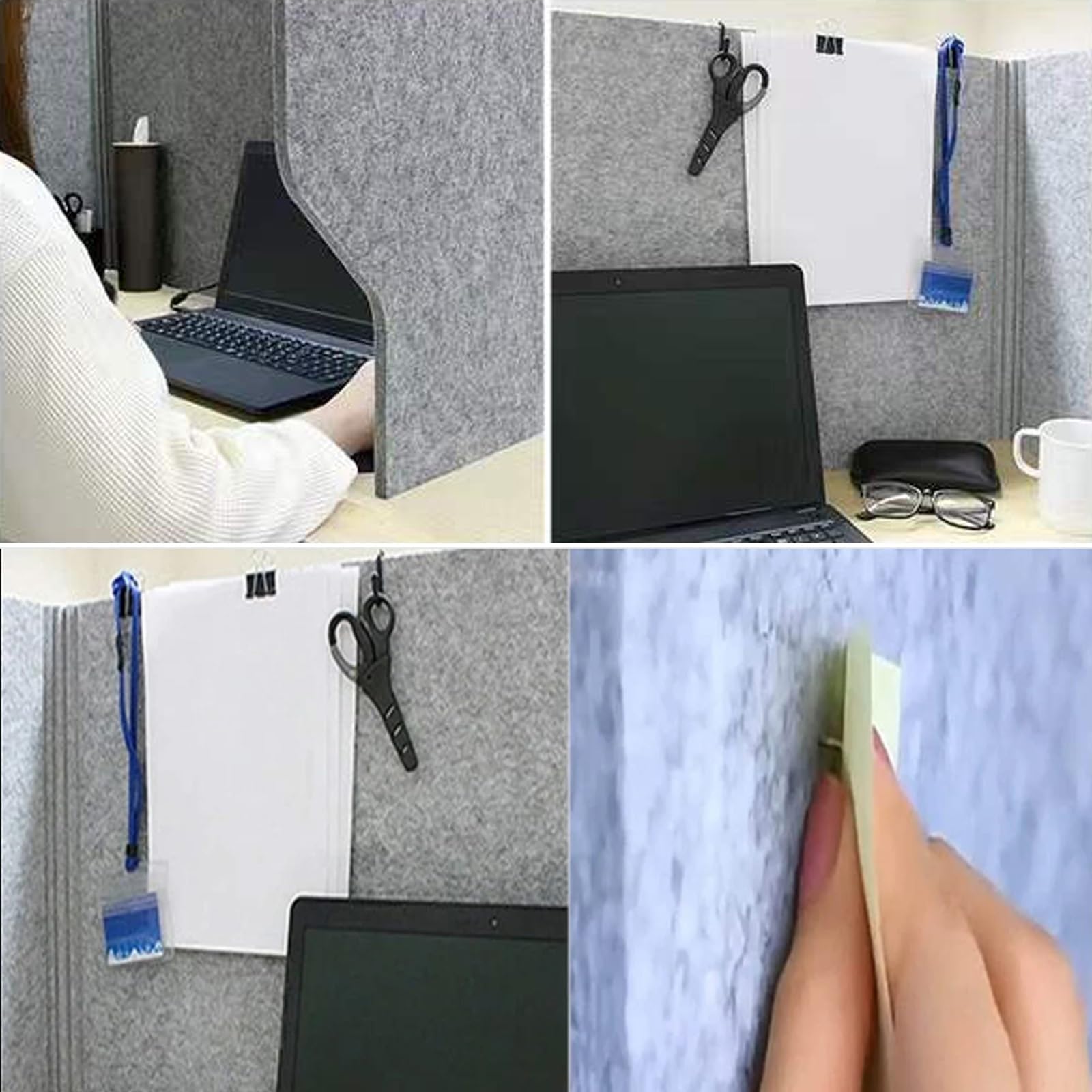 SAGIDAR Divisorio Acustico da Scrivania, Barriera Divisoria 60/80/100cm, Pannelli Fonoassorbenti, Design su Tre Lati, Separatore per La Privacy Spessore 9 Mm, Separatore da Scrivania Pieghevole