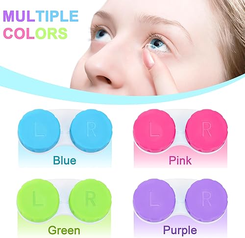 Miniatura 3 de Nicunom Paquete de 80 fundas coloridas para lentes de contacto, cajas de contacto a granel, kit de almacenamiento en remojo, 4 colores