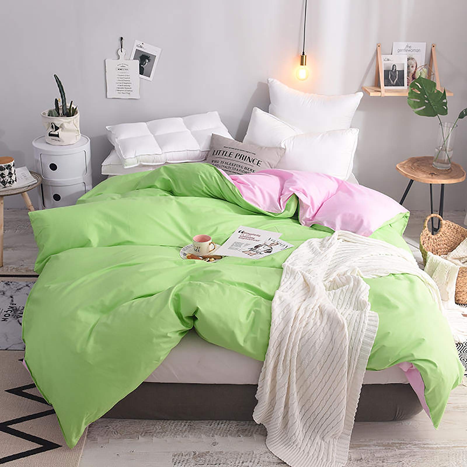 Copripiumino In Cotone 100% Reversibile - Morbido E Traspirante, Marrone 155x205 Cm - Foto 6