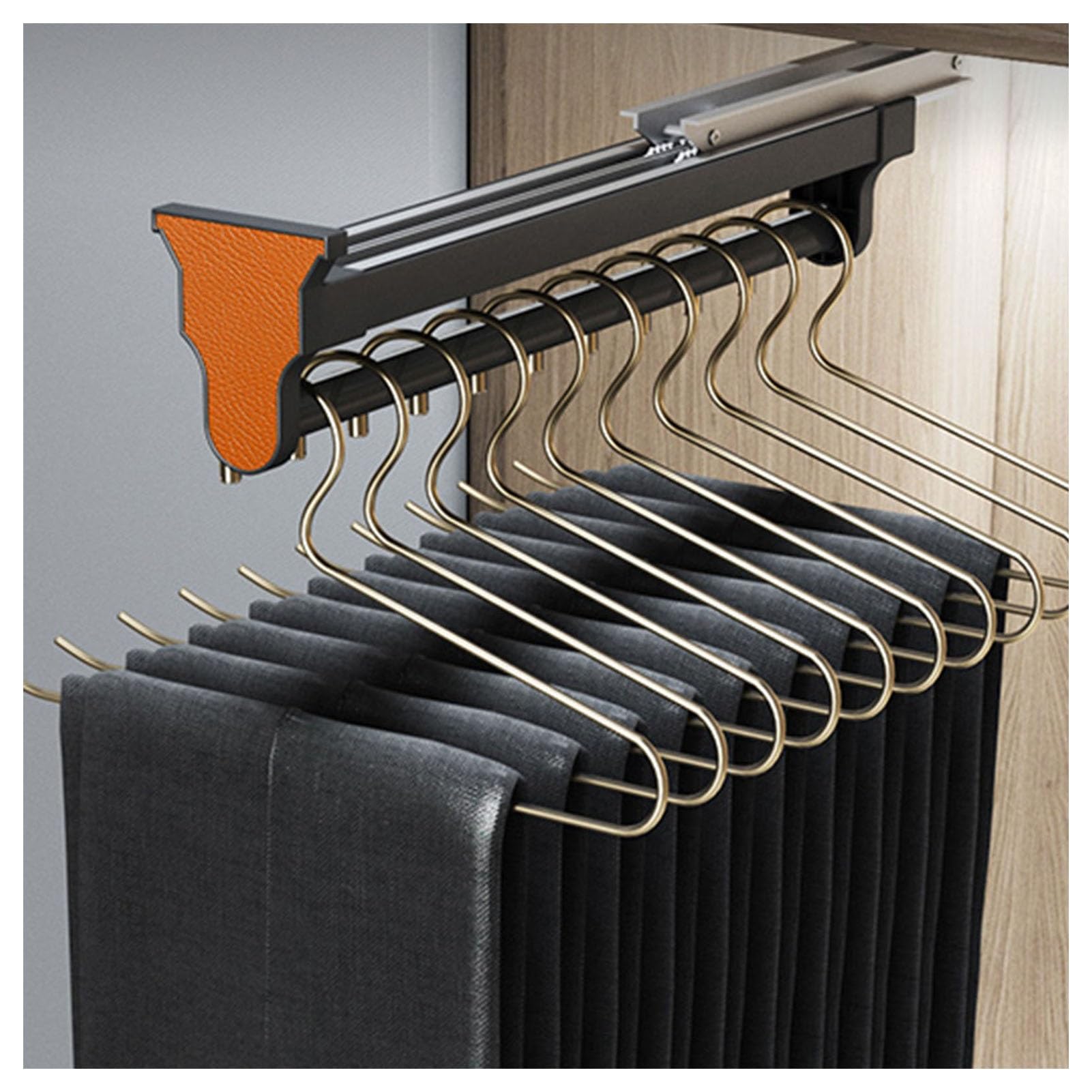 Portant extensible pour pantalons avec penderie silencieuse pour dressing