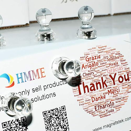 Miniatura 6 de 56 pines magnéticos para pizarra blanca de color transparente, uso en casa, escuela, aula y oficina (0.433 x 0.669 in, amarillo)