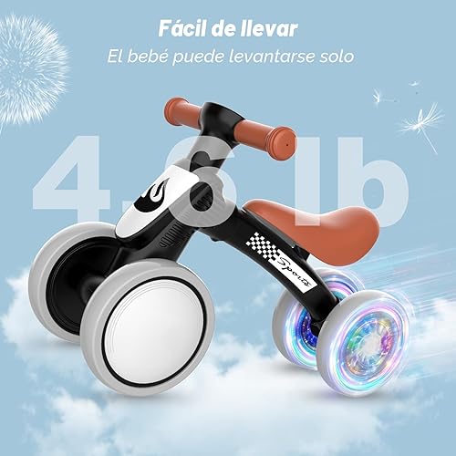 Miniatura 5 de Bicicleta de equilibrio para bebés con iluminación colorida de WETIFY para niños de 1 año, regalos para niños, bicicleta de equilibrio para niños