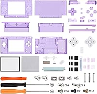 Vista 32 de eXtremeRate Carcasa completa de repuesto negra transparente para Nintendo DS Lite, funda de consola de mano personalizada con botones, lente