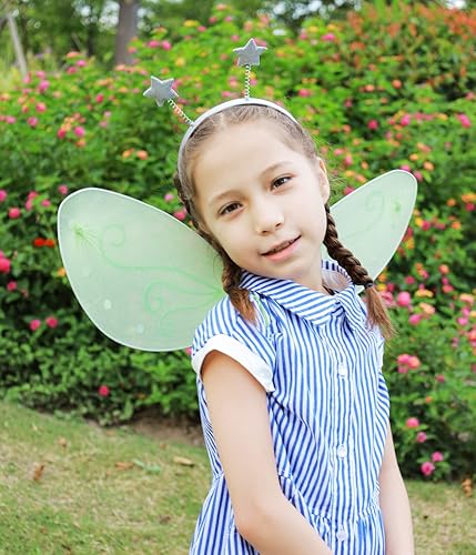 Miniatura 3 de Dorlotou Alas de hada para niñas 4 unidades alas de ángel disfraz de princesa y mariposa para niñas y mujeres para fiesta de cumpleaños