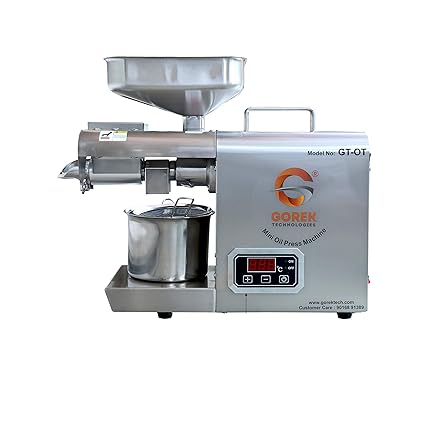 Gorek Technologies GT-OT 600-Watt Oil Press/Maker Machine With Simplified Digital Temperature Controller, Silver