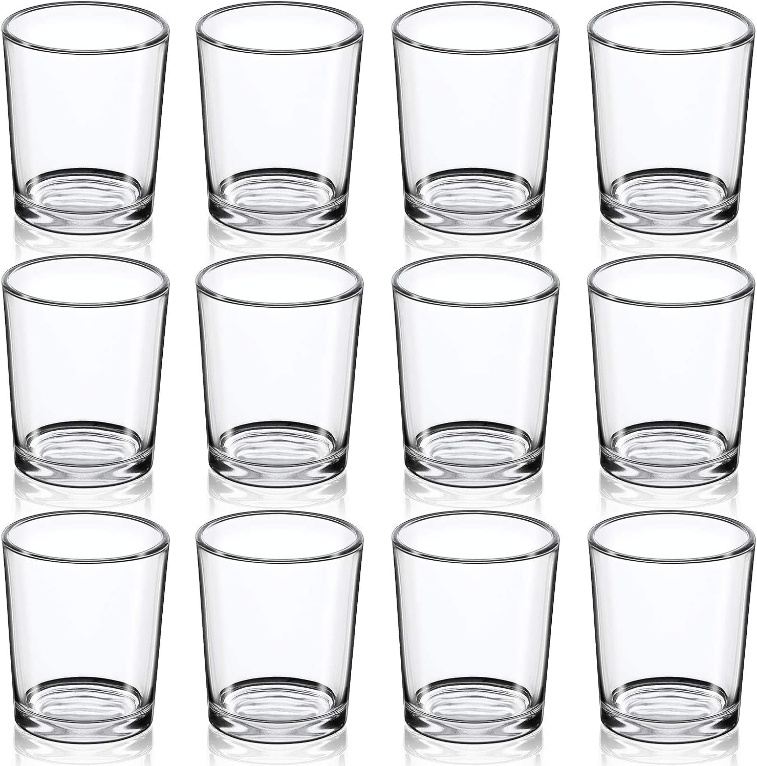 Votive Candle Holders Set of 12 - Glass Votives Holder - Clear Tealight Candle Holder Bulk,Floating Candles Holder for Table Centerpieces & Wedding Decoration.