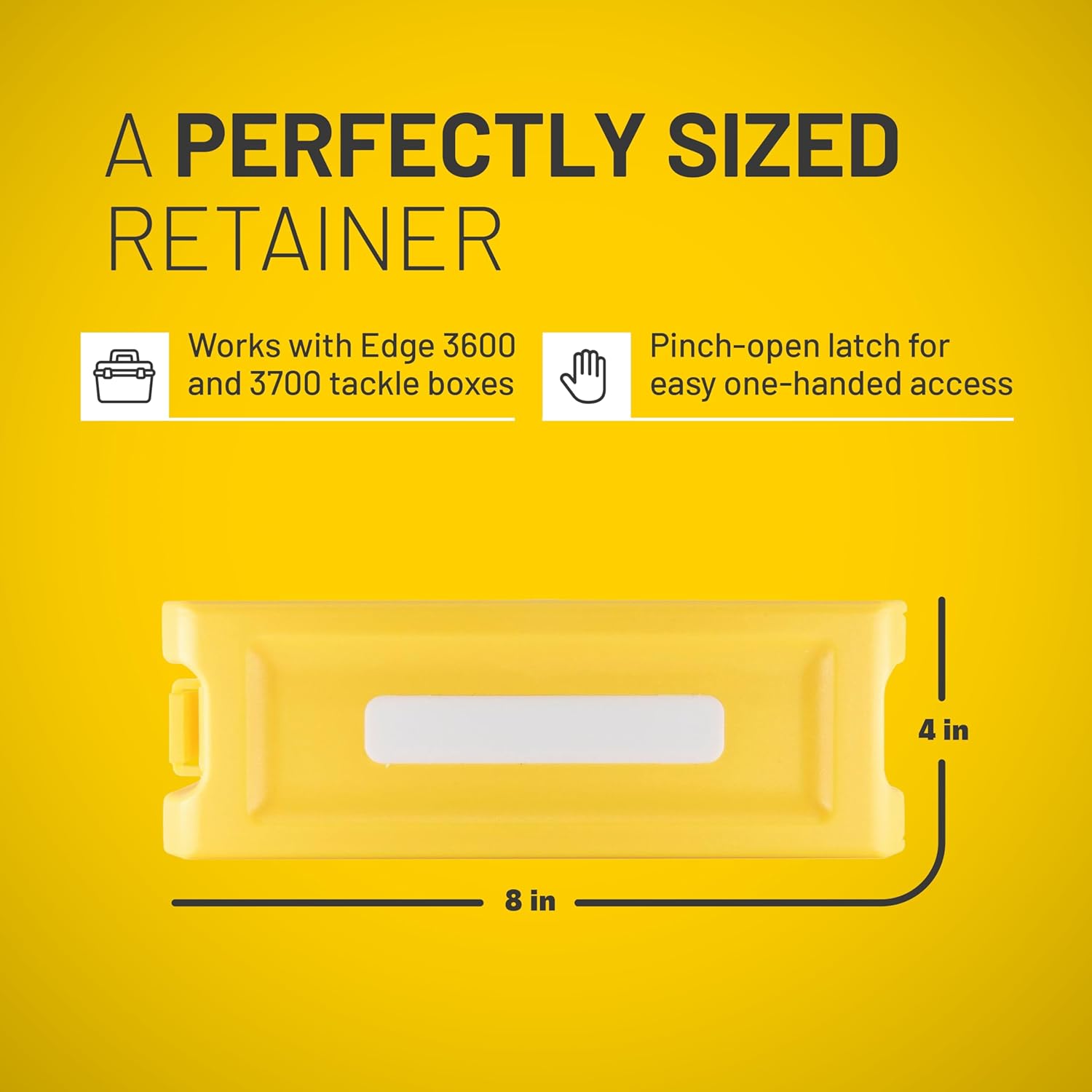 Plano Edge Terminal Medium Weight Retainer Box, Yellow, Customizable Fishing Tackle Storage, Includes Weight Retainer Tackle Tray