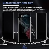 Vista 3 de (2 +2) Pack Privacy Screen Protector for Samsung Galaxy S23 Ultra, 9H Hardness Tempered Glass Screen Protector Film,[Anti-Scratch] [Bubble Free]