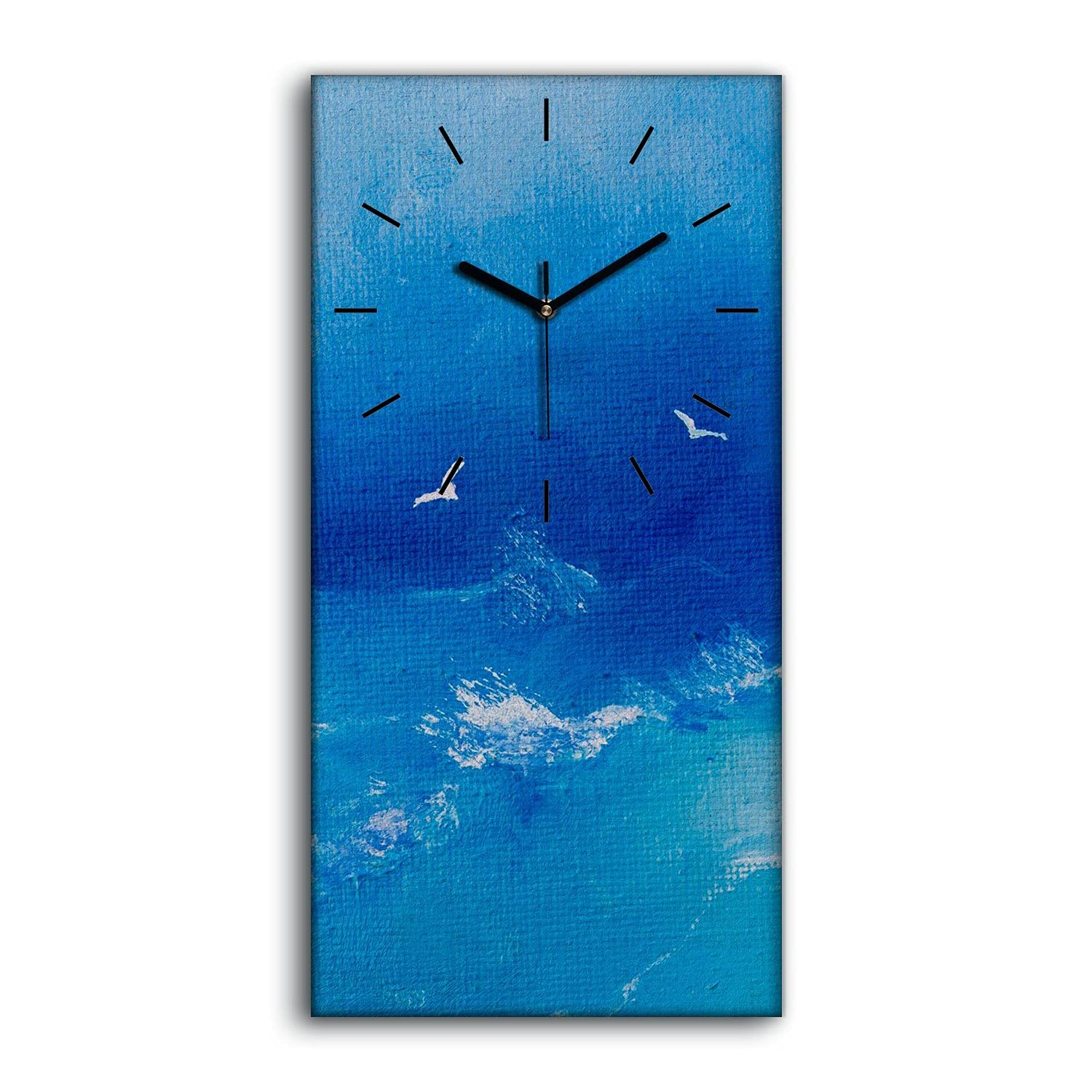 Horloge sur toile sans tic tac Coloray déco chambre anti bruit paysage mer 30x60